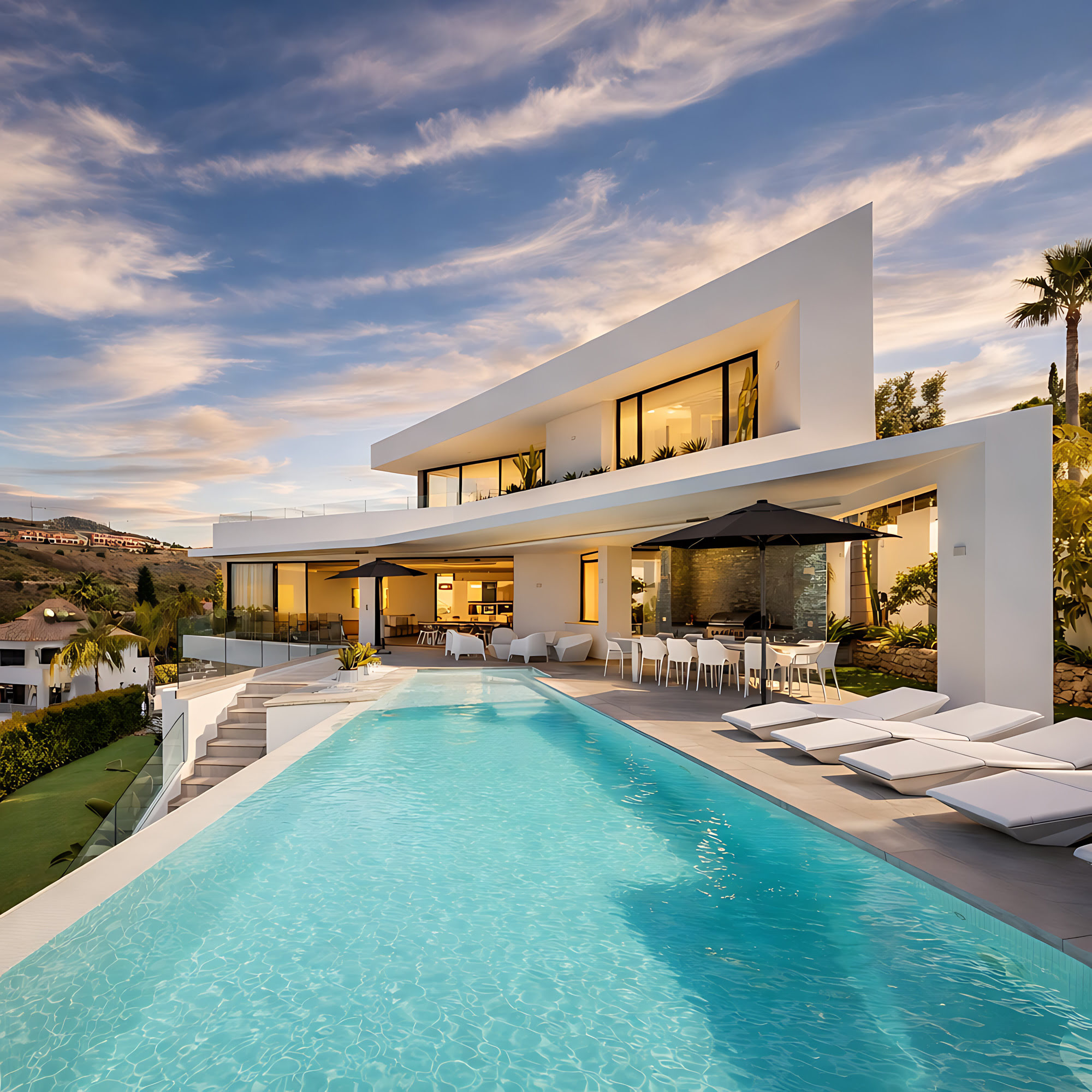 ORIGAMI – angular white villa with expressive folded volumes